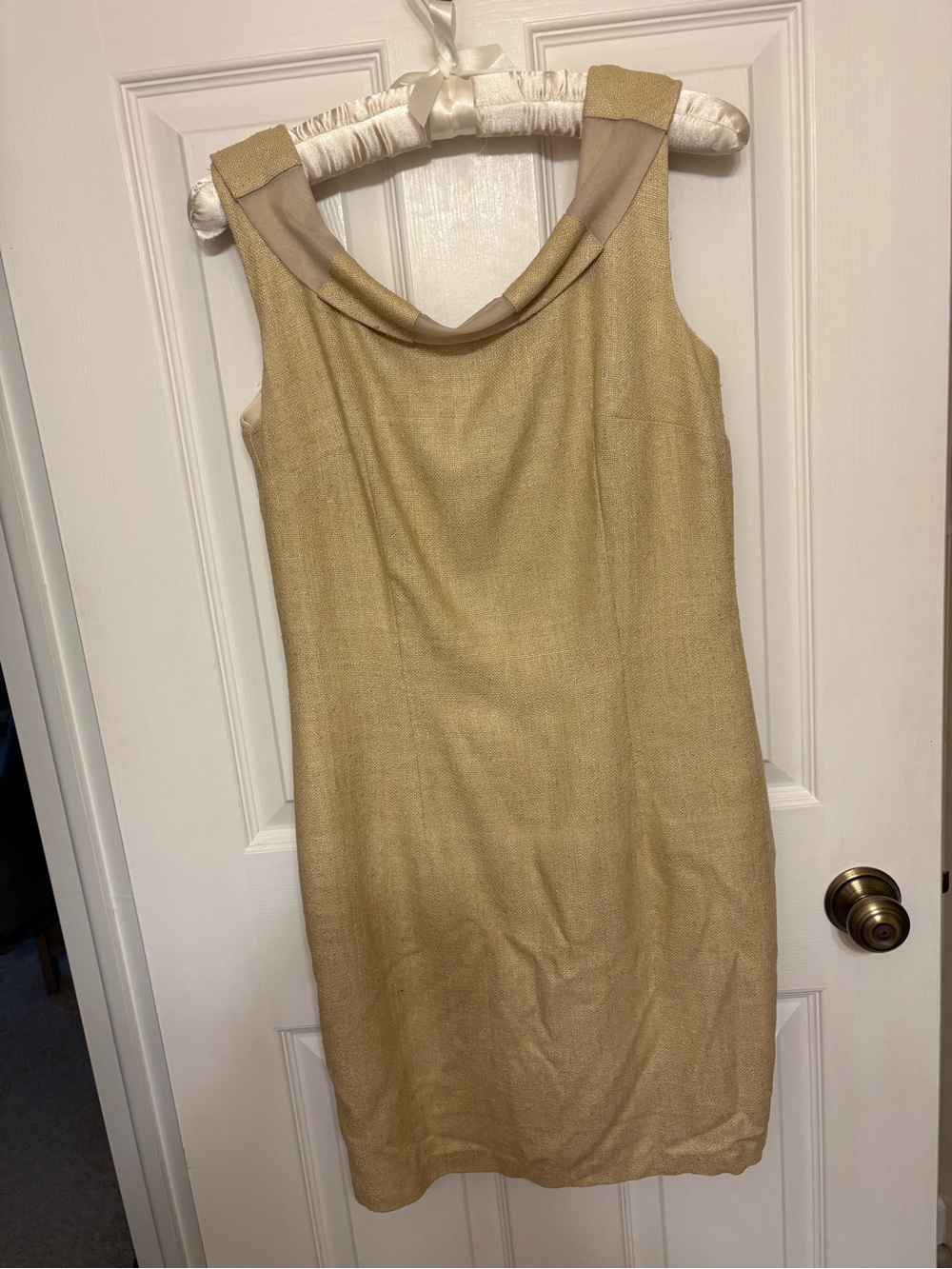 Chic Gold Cowl-Neck Midi Dress